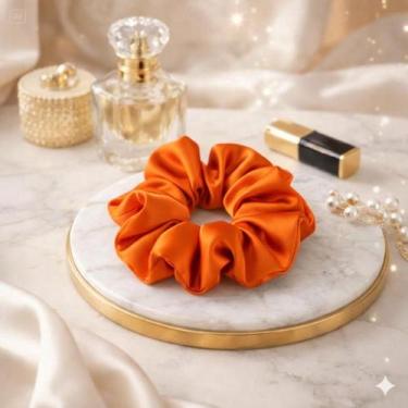 Imagem de Kit 30 Xuxinhas de Cetim com Costura Embutida Scrunchies Frufru Rabicó