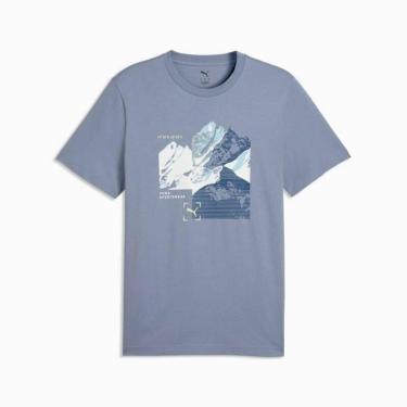 Imagem de Camiseta Puma Graphic Mountain Tee - Masculina - Azul-Masculino