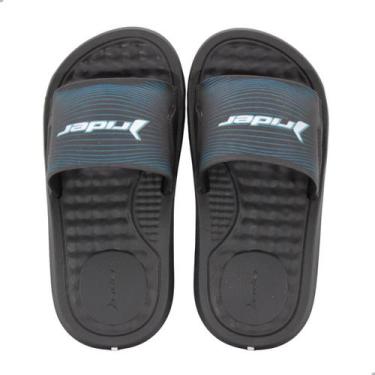 Imagem de Chinelo Infantil Slide Rider Step Preto/Branco, Pt, Preto, Preto, Bran