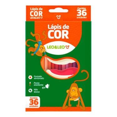 Imagem de Lápis De Cor Com 36 Cores Leo & Leo Formato Sextavado