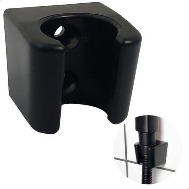 Imagem de Suporte de Parede Preto Fosco ABS para Gatilho de Ducha Higienica Fixa