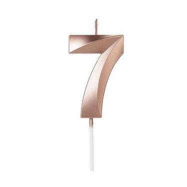 Imagem de Vela Número Aniversário Design Rose Gold - 01 unidade - Silver Festas 