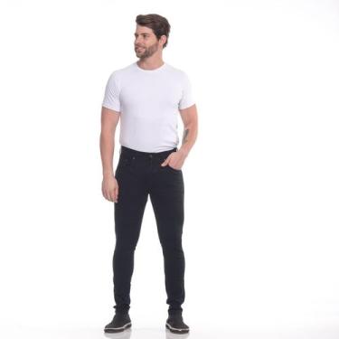 Imagem de Calça sarja masculina skinny Calça báscia esporte fino - Black Jeans, 