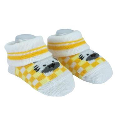 Imagem de Kit 2 Pares de Meia para Bebê RN Menino Amarelo Pimpolho - Ref. 91333