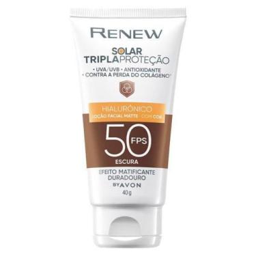 Imagem de Avon Protetor Solar Facial Renew FPS50 com Cor Escura - 40g