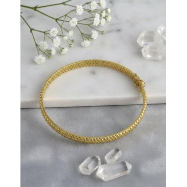 Imagem de Bracelete Feminino Ouro 18k 750 Tranças 5 Mm Maciço 17 Cm Am Amarelo 1