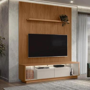 Imagem de Rack com Painel Ripado para TV até 75 Polegadas com LED MDF 180CMX250C