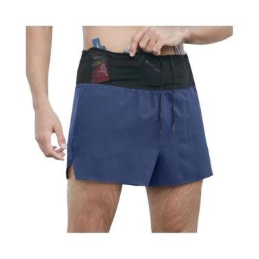 Imagem de Shorts De Corrida Masculinos De Secagem Rápida, Dupla Camada, Com Poch