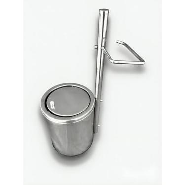 Imagem de Papeleira Redonda De Chão Com Lixeira Inox Lavabo Banheiro - Inovar Me