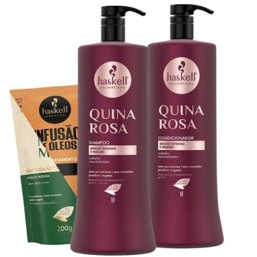 Imagem de Kit Quina Rosa Shampoo Condicionador 1L Haskell