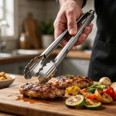 Imagem de Pegador Culinário Inox 28cm com Pinça para Cozinha