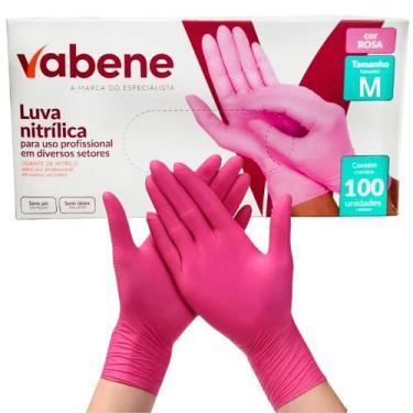 Imagem de Luva nitrilica vabene rosa, G