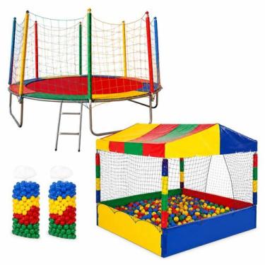 Imagem de Cama Elástica 3,05m Grande com Piscina de Bolinhas 1,50m e 1000 Bolinh