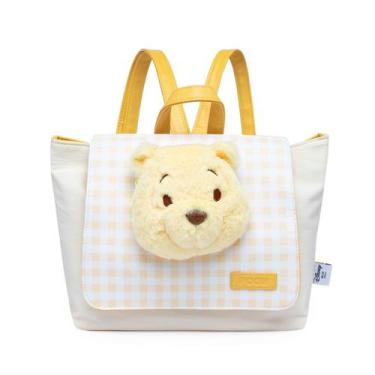 Imagem de Bolsa De Mão Pelúcia Ursinho Pooh Reforçada Disney, Branco, Poliéster