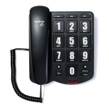 Imagem de Telefone Fixo com Fio Tok Fácil Preto Intelbras - Congratulations Stor