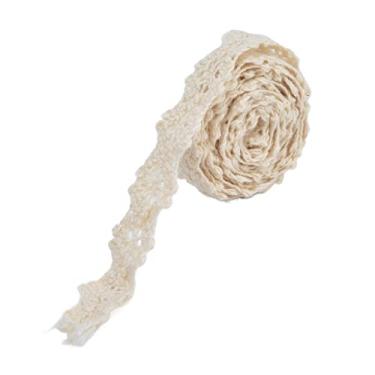 Imagem de Projeto de renda, estilo retro ampla gama de aplicação Fita de renda para embalagens de presentes para decorações de casamento de noiva(off white)