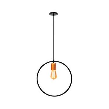 Imagem de Pendente Lira Redondo 30CM Preto Fosco P/1E-27 Ref.7601 - Caisma Caisma