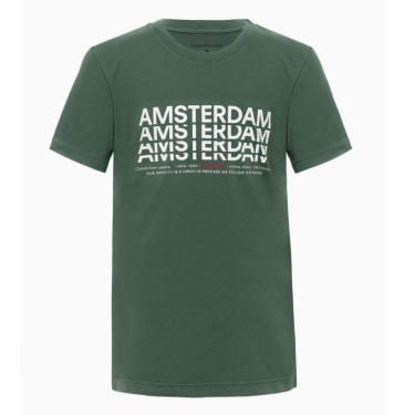 Imagem de Camiseta Calvin Klein Infantil Masculino Cidades Verde
