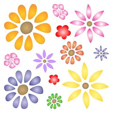 Imagem de Estêncil reutilizável de estêncil de flor para pintura – Ideias de decoração hippie d – Use em paredes, pisos, tecidos, vidro, madeira, pôsteres e muito mais..., S, 1