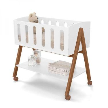 Imagem de Mini Berço Sissi Matic Branco Soft/Eco Wood