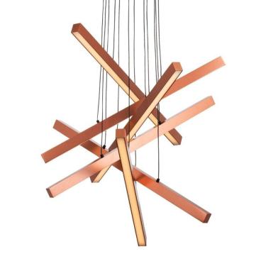 Imagem de Lustre Pendente Newline Fit Led 715 Bivolt Cobre 4000K Luz Neutra