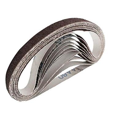 Imagem de 10 peças 15x452mm correia de lixamento 40-600 grão para adaptador de lixadeira M10 ferramentas abrasivas para máquina de polimento, 400,452x15mm