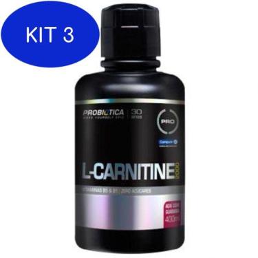 Imagem de Kit 3 L-Carnitine 2000 400ml açaí c/ guaraná - Probiótica
