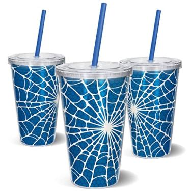 Imagem de Copo Canudo 600ml - Aranha Azul