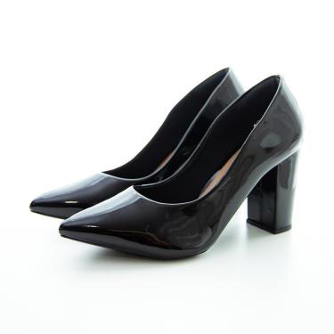 Imagem de Scarpin Feminino Bico Fino Salto Grosso Moderno Conforto