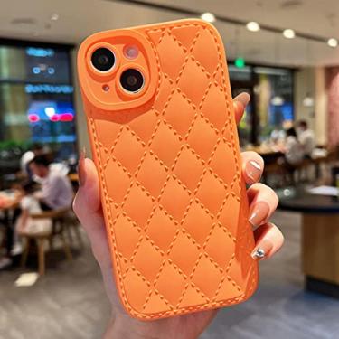 Imagem de Capa de telefone de silicone macio de malha de diamante de luxo para iphone 13 12 11 pro max xr x xs max 7 8 plus se 2022 capa de câmera à prova de choque, laranja, para iphone se2 2020