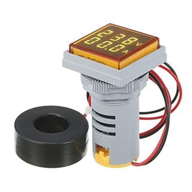 Imagem de Qudai Mini quadrado digital volt-amperímetro Voltamímetro Amperímetro Voltímetro Display LED duplo medidor de tensão e corrente Indicador Monitor AC Painel de medição AC60-500V AC0-100A NP