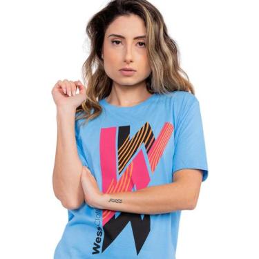 Imagem de Camiseta Geometric Triple W  Azul She Wess Clothing