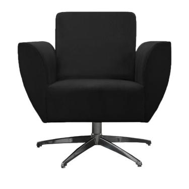 Imagem de Poltrona Jolly Base Giratória de Alumínio Veludo Preto