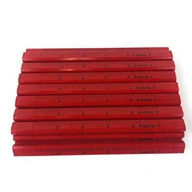 Imagem de Lucky Pine Lápis carpinteiro de chumbo vermelho, lápis de madeira de construção com régua impressa, feito nos EUA (conjunto de 24 lápis)
