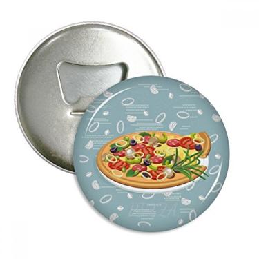 Imagem de Cebola Pizza Itália Tomate Foods Abridor de garrafas ímã de geladeira emblema multifuncional