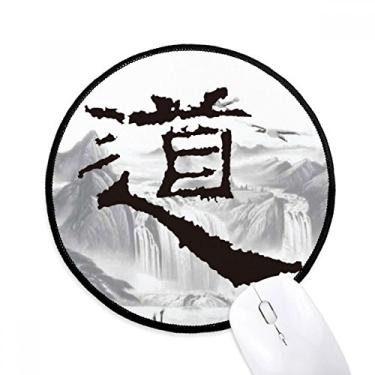 Imagem de DIYthinker Dao Religion China Ink Mointain Mouse Pad Desktop Office Tapete redondo para computador