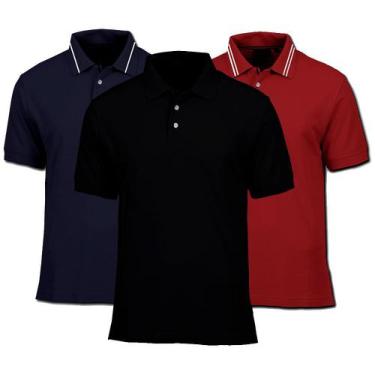 Imagem de Kit 3 Camiseta Gola Polo Masculina  - Almix
