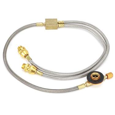 Imagem de BORDSTRACT G1/8 DN6 Adaptador De Mangueira Para Fogão De Acampamento Divisor De 2 Vias Tubo De Conexão De Malha Inoxidável Portátil Para Fogão Acampamento Aquecimento Para Churrasco Ao Ar Livre (RT