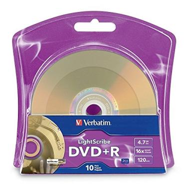 Imagem de Verbatim LightScribe 10 unidades de mídia em branco DVD+R - impressão a laser diretamente no disco (96943) - 4,7 GB/120 min