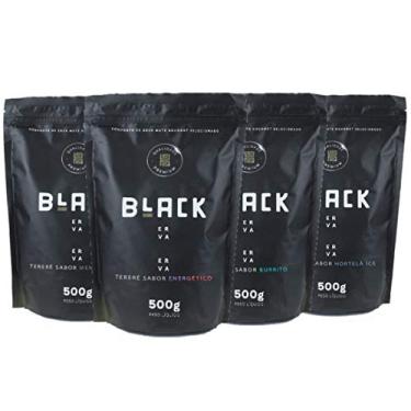 Imagem de KIT COM 4 PACOTES DE 500G ERVA MATE PARA TERERÉ BLACK ERVA (Hortelã Ice, Energético, Burrito e Menta Black)