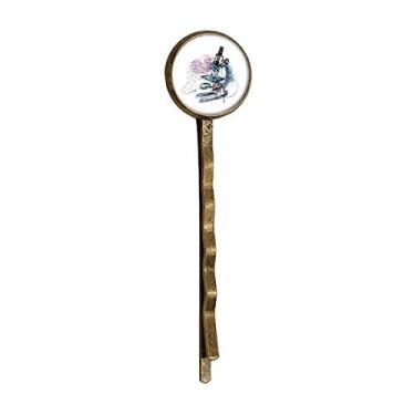Imagem de Chemistry Kowledge Microscópio Retro Metal Hair Bobby Pin Headwear