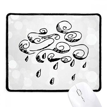 Imagem de Cloudy Rainy Mouse pad padrão pintado à mão borda costurada tapete de borracha para jogos