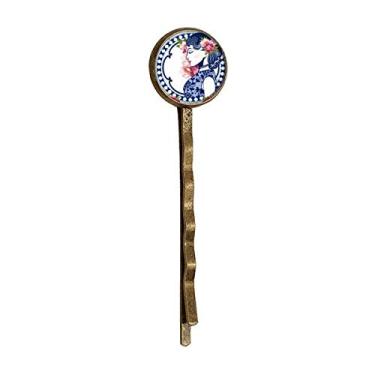 Imagem de Tiara de cabelo retrô de metal com flor da cultura chinesa