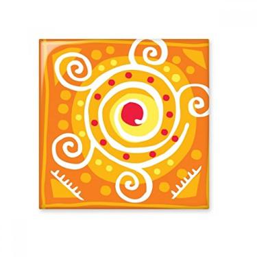 Imagem de Azulejo de cerâmica de civilização antiga Totems de volume laranja brilhante decalque de tijolo vitrificado pedra adornada