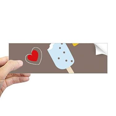 Imagem de DIYthinker Adesivo retangular coração azul picolé doce sorvete doce adesivo para janela notebook