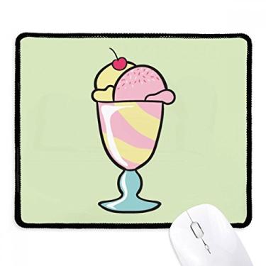 Imagem de Cherry Sweet Cup Mouse pad para sorvete, borda costurada, tapete de borracha para jogos