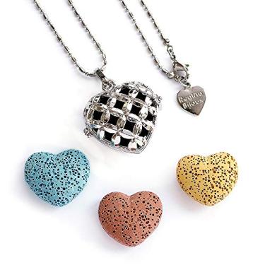 Imagem de Colar Difusor Pessoal Coração para Aromaterapia com Pedra