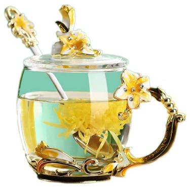 Imagem de PAYNAN Caneca de vidro criativo, feita à mão, caneca de café, caneca de chá, leite, suco de limão