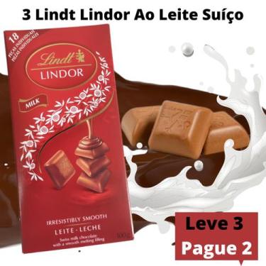 Imagem de Chocolate Lindt  Lindor Swiss Milk 100G Combo Com 3 Un