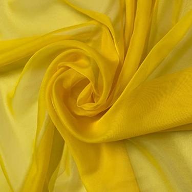 Imagem de Tecido Voil Voal Amarelo Ouro Para Cortina Liso 3m largura